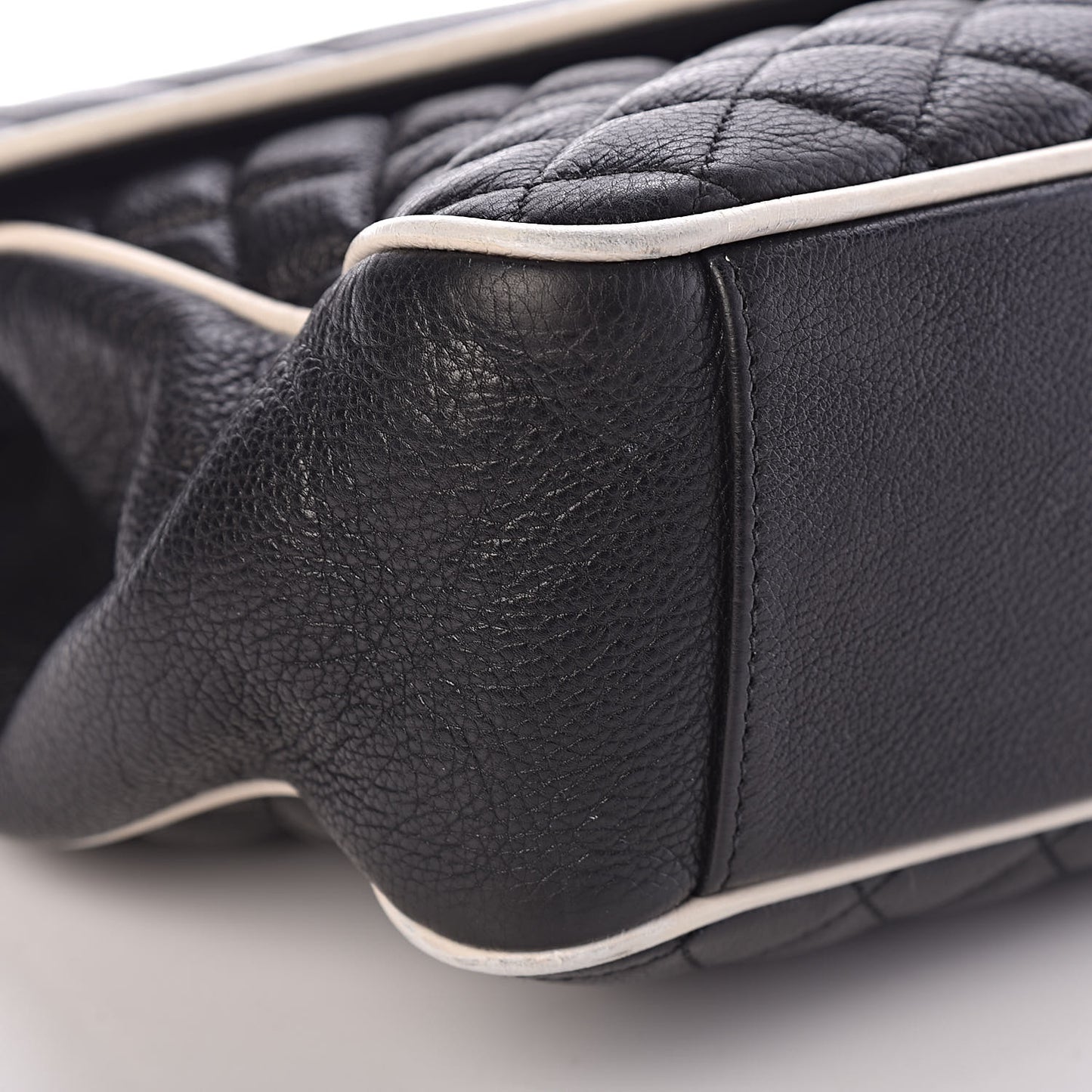 Calfskin Mixed Matelasse Triquilt Large Monogram Envelope Satchel Black White