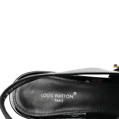 Louis Vuitton Lambskin Patent Romy Slingback Pumps 37 Black 8 of 9