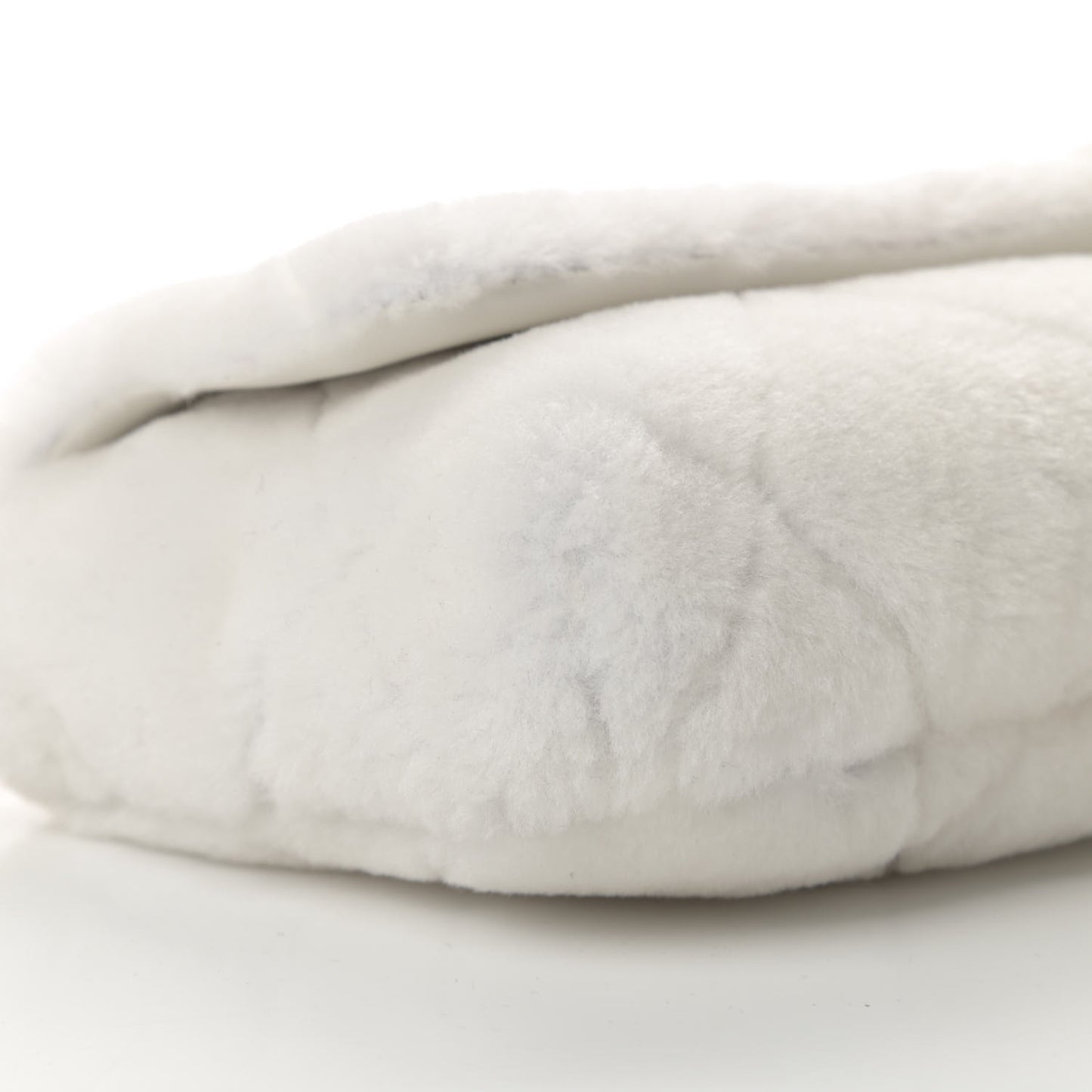 Shearling Lambskin Crystal Strass Flap White