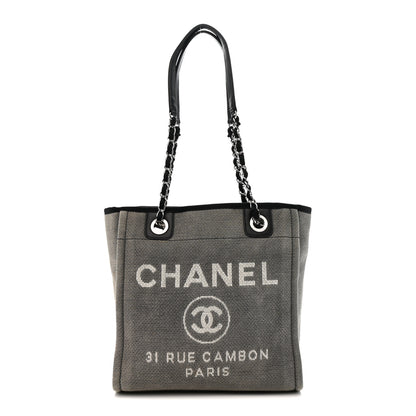 Chanel Canvas Mini Deauville Tote Dark Grey 1 of 10