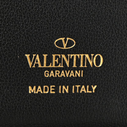 Valentino Garavani Vitello Rockstud Compact Zip Around Wallet Black 8 of 9