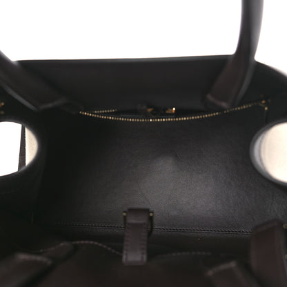 Salvatore Ferragamo Calfskin Canvas Medium Hug Bag Natural Testa Di Moro 5 of 8