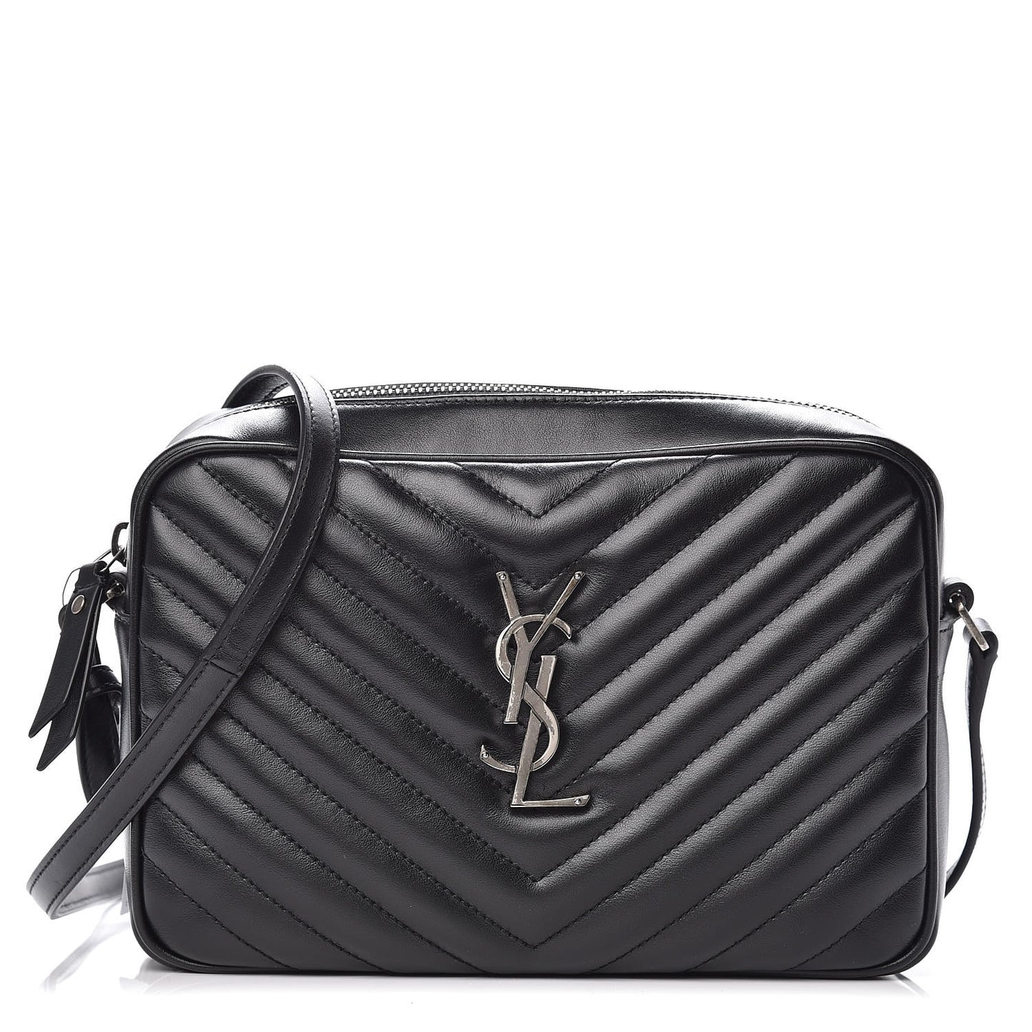 Calfskin Matelasse Monogram Lou Camera Bag Black