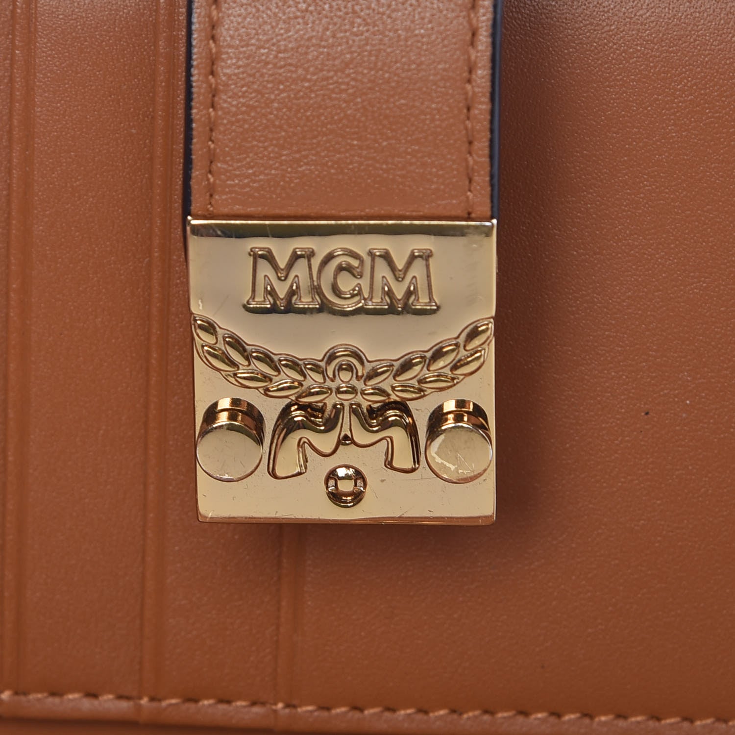 MCM Calfskin Patricia Strap Wallet Cognac 8 of 11