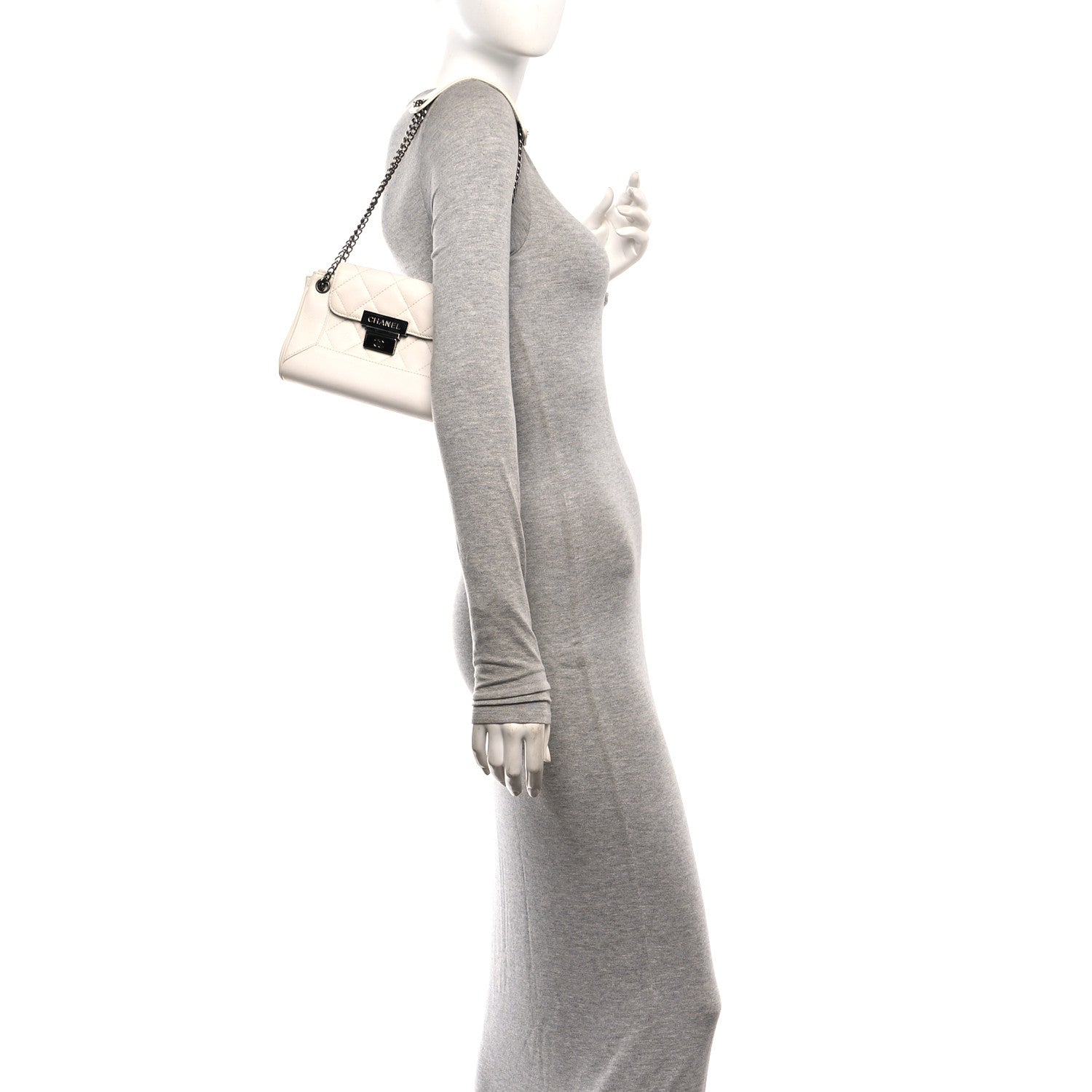 Chanel Caviar Quilted Mini Accordion Flap White 2 of 10