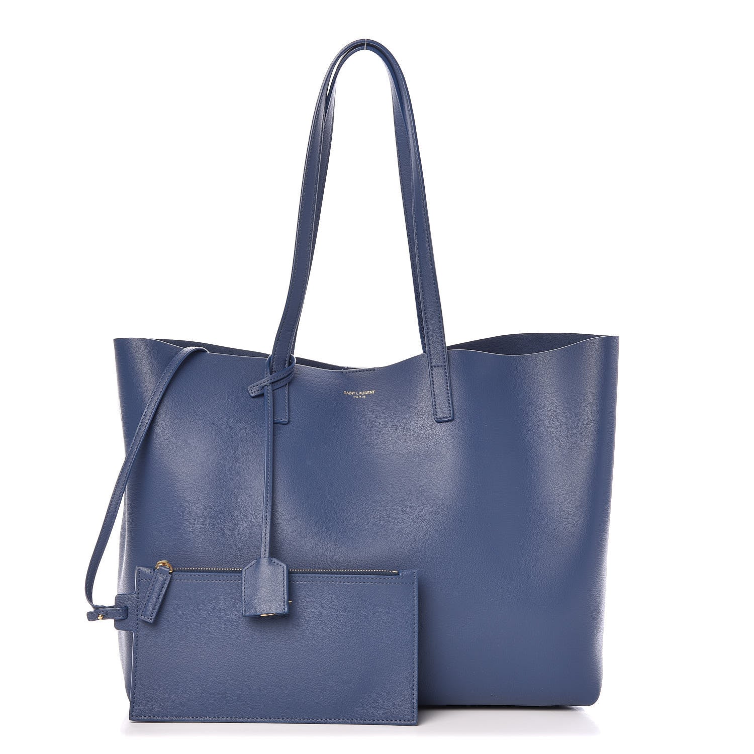 Saint Laurent Calfskin Large Shopping Tote Denim 1 of 11