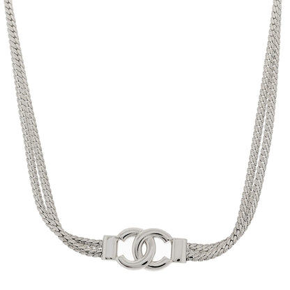Chanel Metal Chain CC Choker Silver 1 of 5