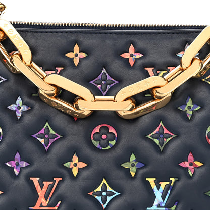 Louis Vuitton Lambskin Embossed Monogram LV Garden Coussin MM Navy Blue 8 of 10