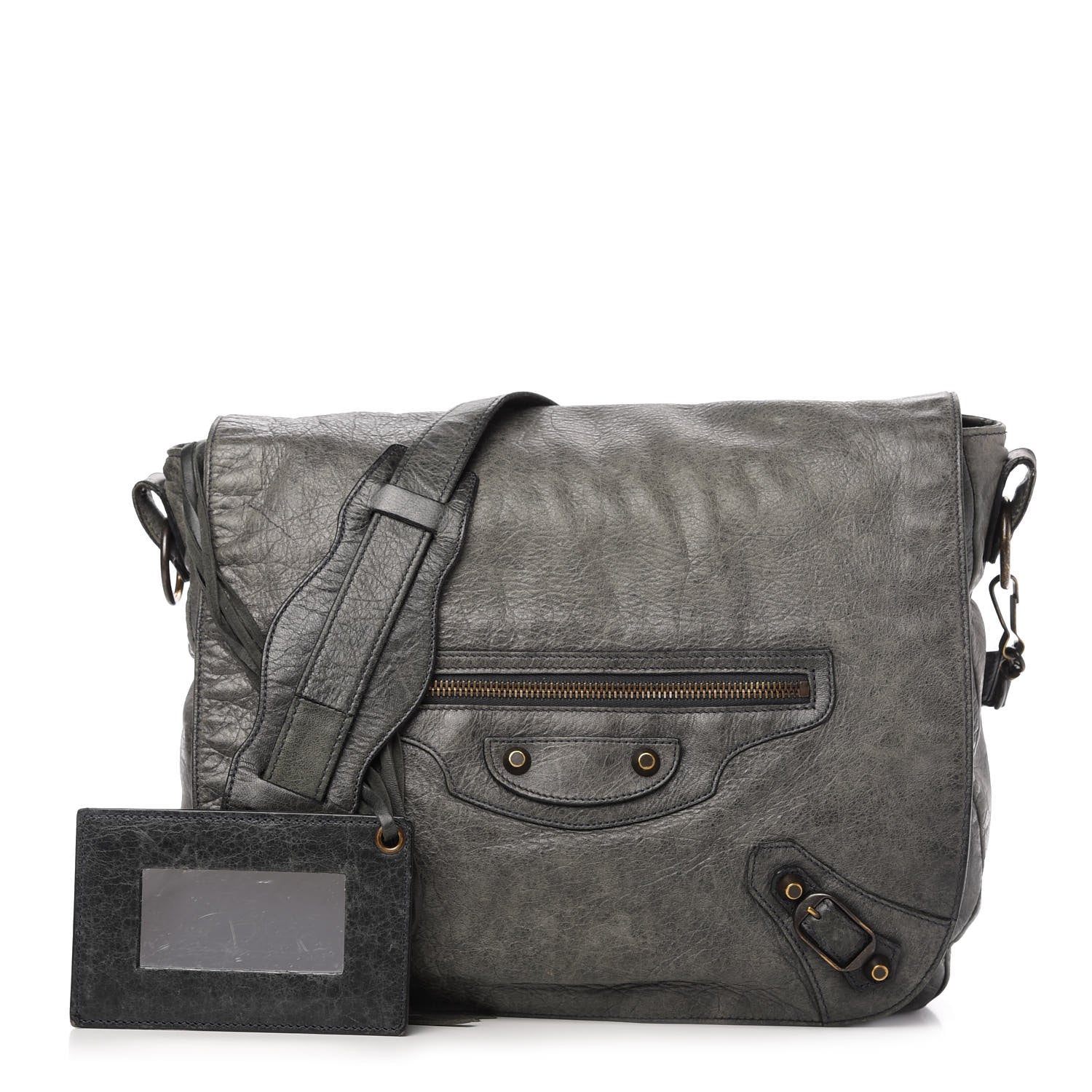 Balenciaga Agneau Classic Hardware Folk Messenger Anthracite 1 of 9