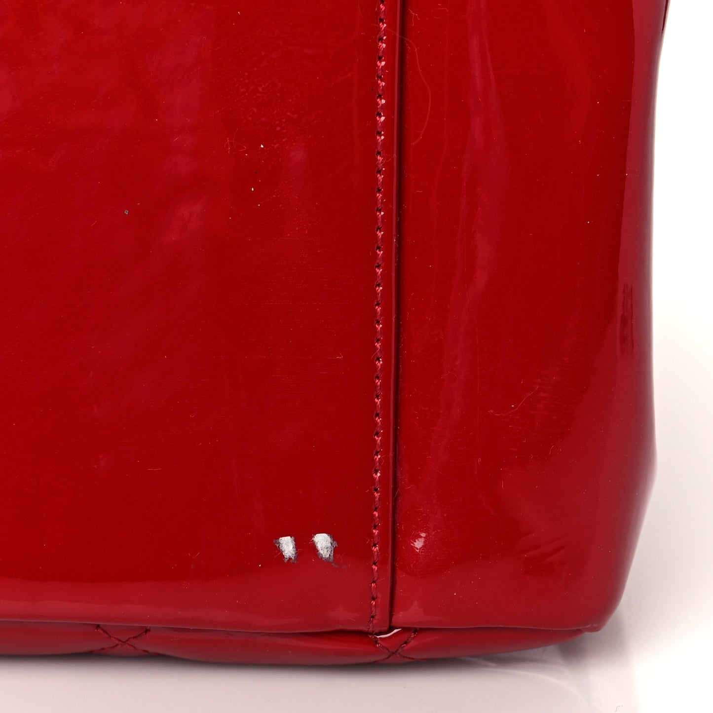 Patent Quilted Grand Shopping Tote GST Red