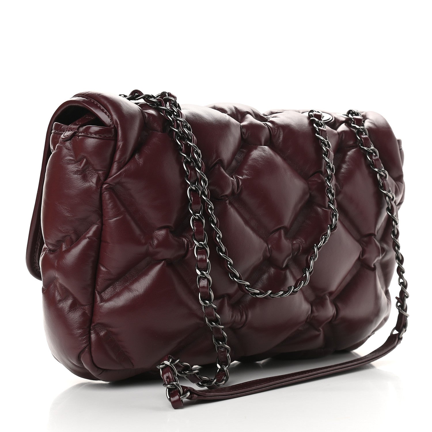 Chanel Calfskin Quilted Small Chesterfield Flap Burgundy 5 of 10