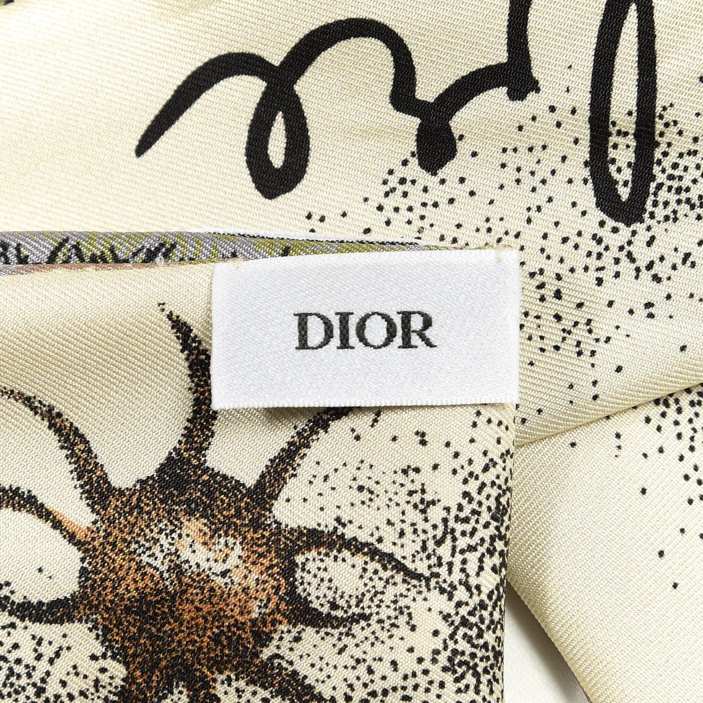 Silk Mitzah Scarf Beige Multicolor
