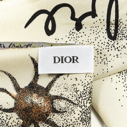 Christian Dior Silk Mitzah Scarf Beige Multicolor 2 of 3