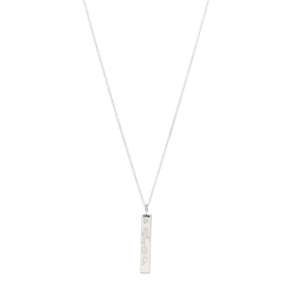 Tiffany Sterling Silver Diamond Notes Bar Pendant Necklace 1 of 5