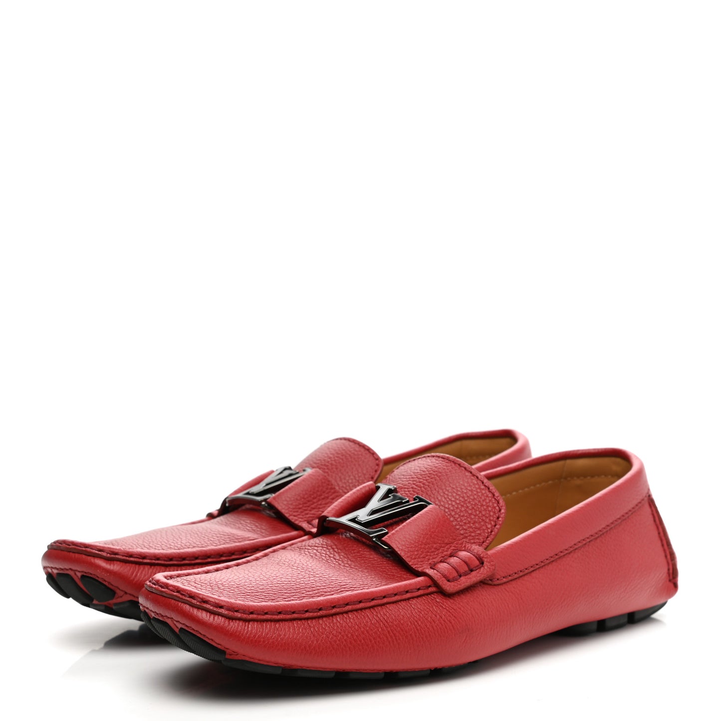 Calfskin Mens Monte Carlo Car Shoe Moccasin Loafers 11 Red