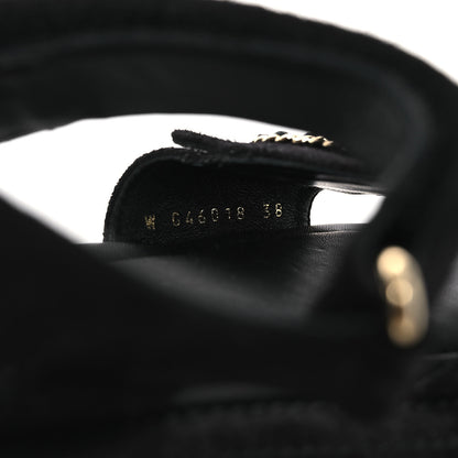 Chanel Suede Calfskin Dad Sandals 38 Black 10 of 11