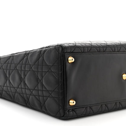Christian Dior CHRISTIAN DIOR Lambskin Cannage Large Lady Dior Black 9 of 11
