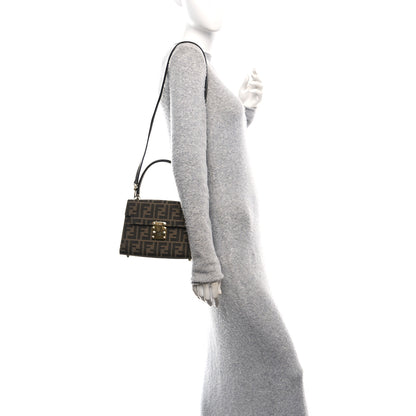 Fendi Zucca Vitello Top Handle Shoulder Bag Tobacco Moro 2 of 9