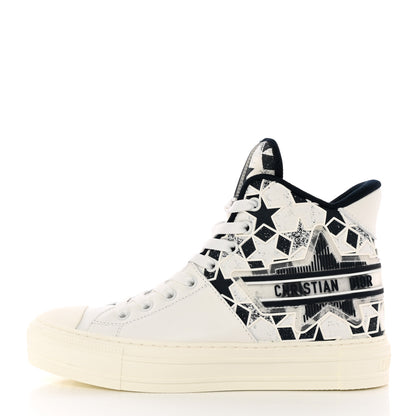 Christian Dior Canvas Embroidered Womens Walk'n' Dior Star High Top Sneakers 36 White Navy 1 of 12