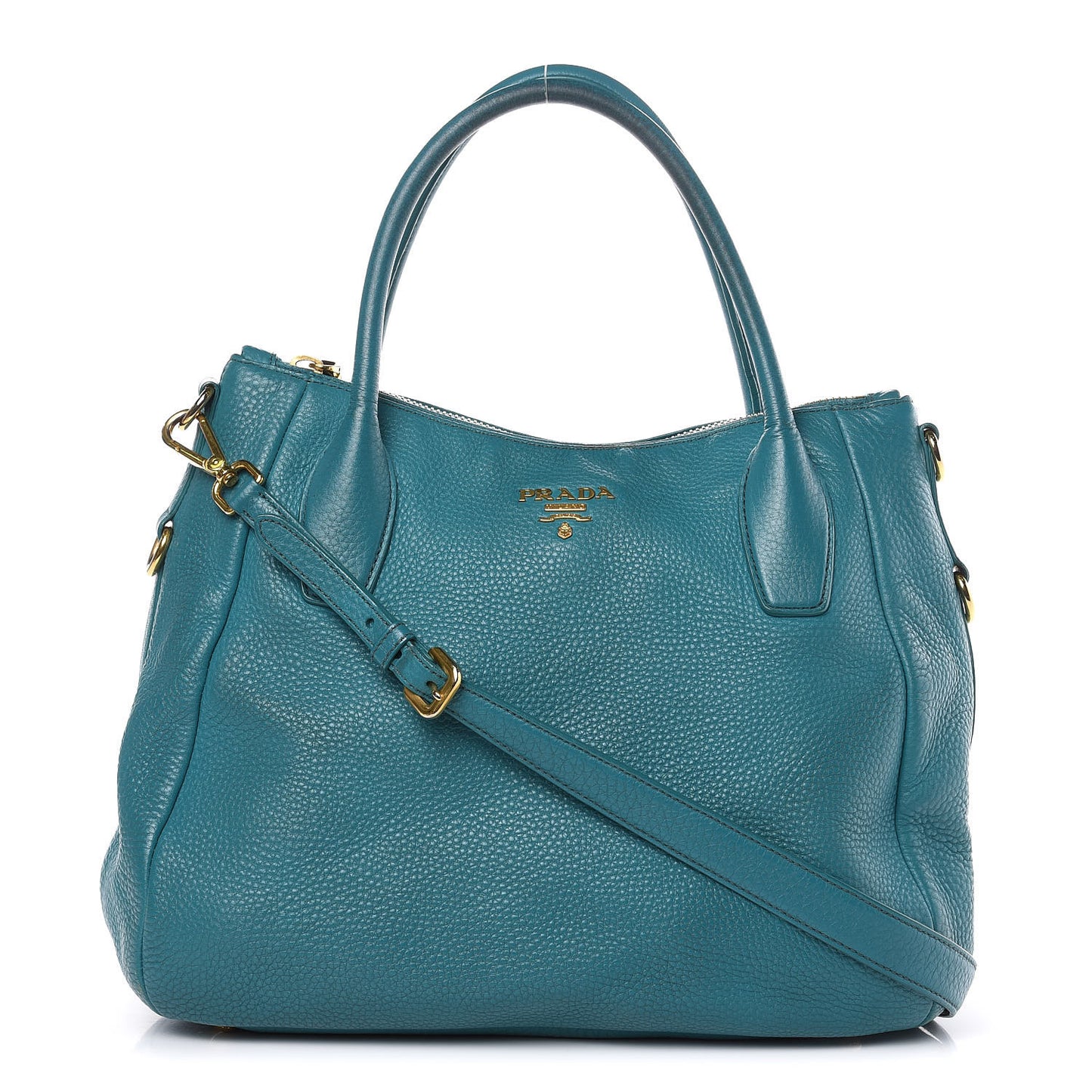 Vitello Daino Shopping Tote Turchese