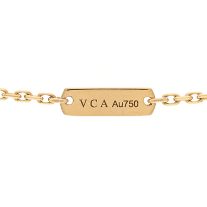 Van Cleef & Arpels 18K Yellow Gold Carnelian Vintage Alhambra Pendant Necklace 4 of 6