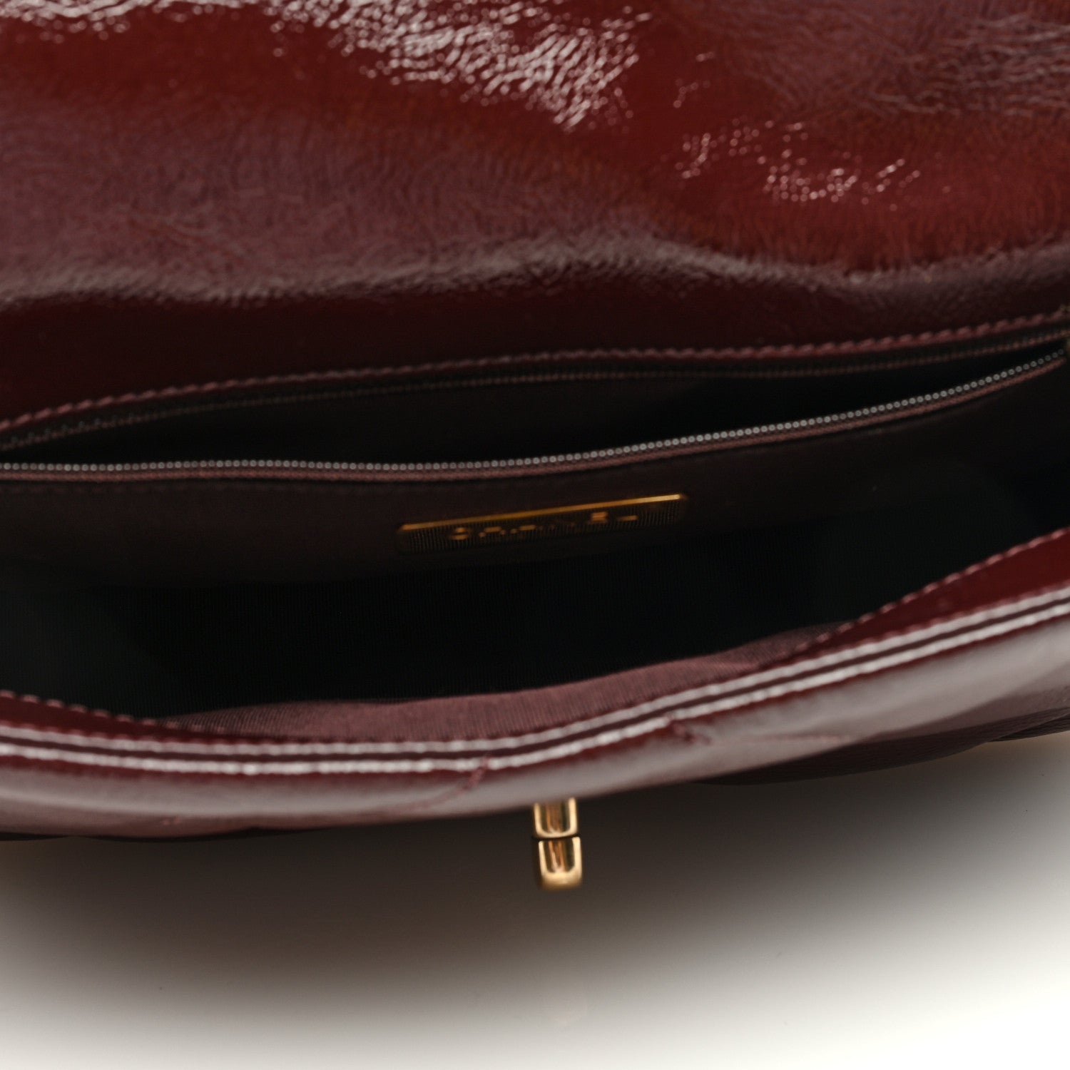 Chanel Shiny Crumpled Calfskin Quilted Medium Chanel 19 Flap Burgundy 5 of 9