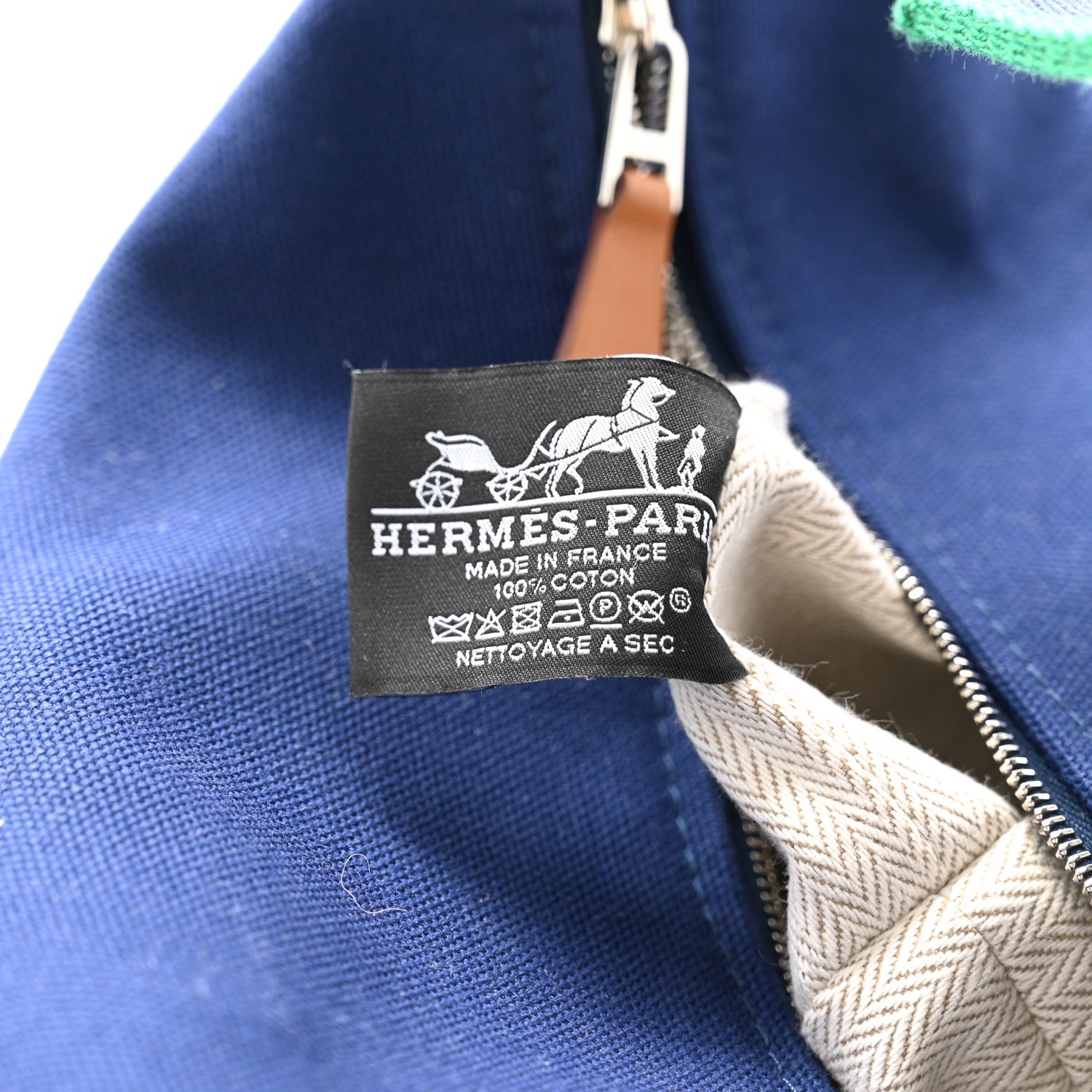 Hermes Canvas Large Bride-A-Brac Pouch Marine 6 of 7