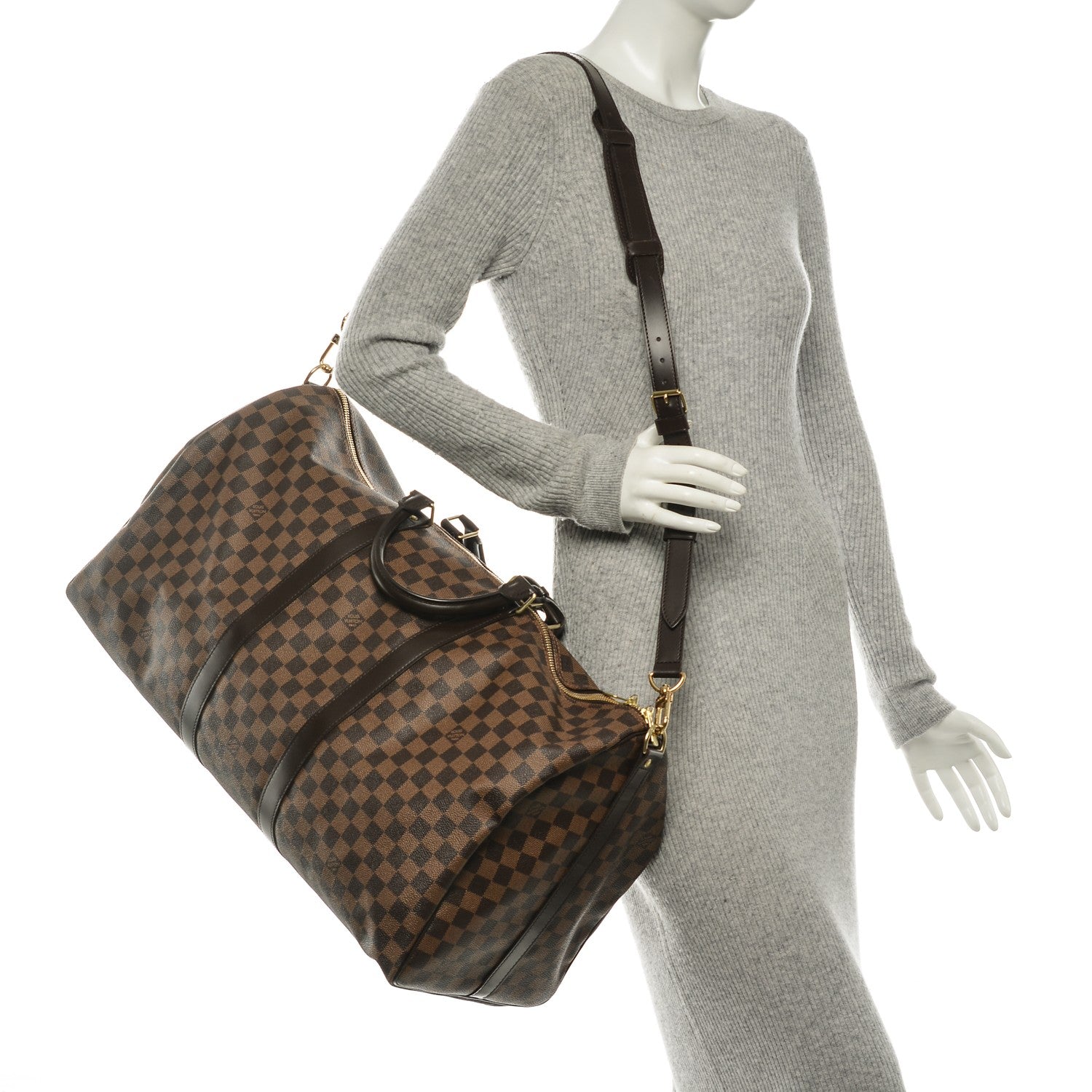 Louis Vuitton Damier Ebene Keepall Bandouliere 55 2 of 7