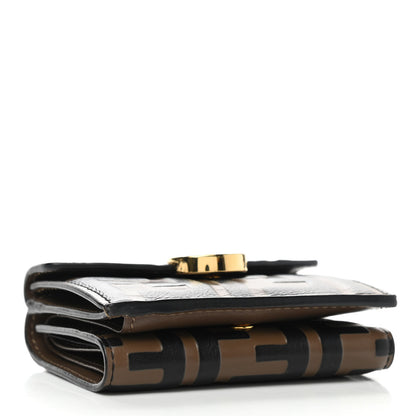 Fendi Vitello Soft F is Fendi Bi-Color FF 1974 Embossed Micro Tri-Fold Envelope Wallet Maya Black 4 of 8
