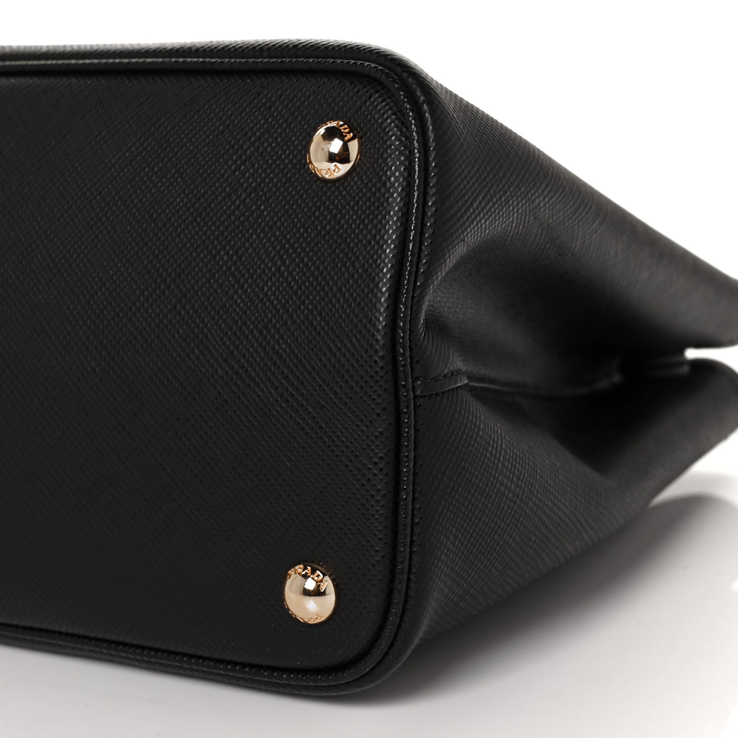Saffiano Cuir Small Double Bag Black Fuoco