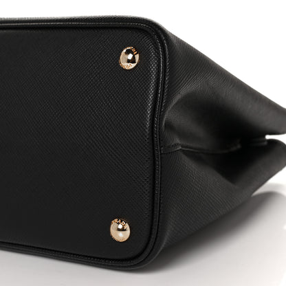 Prada Saffiano Cuir Small Double Bag Black Fuoco 8 of 9