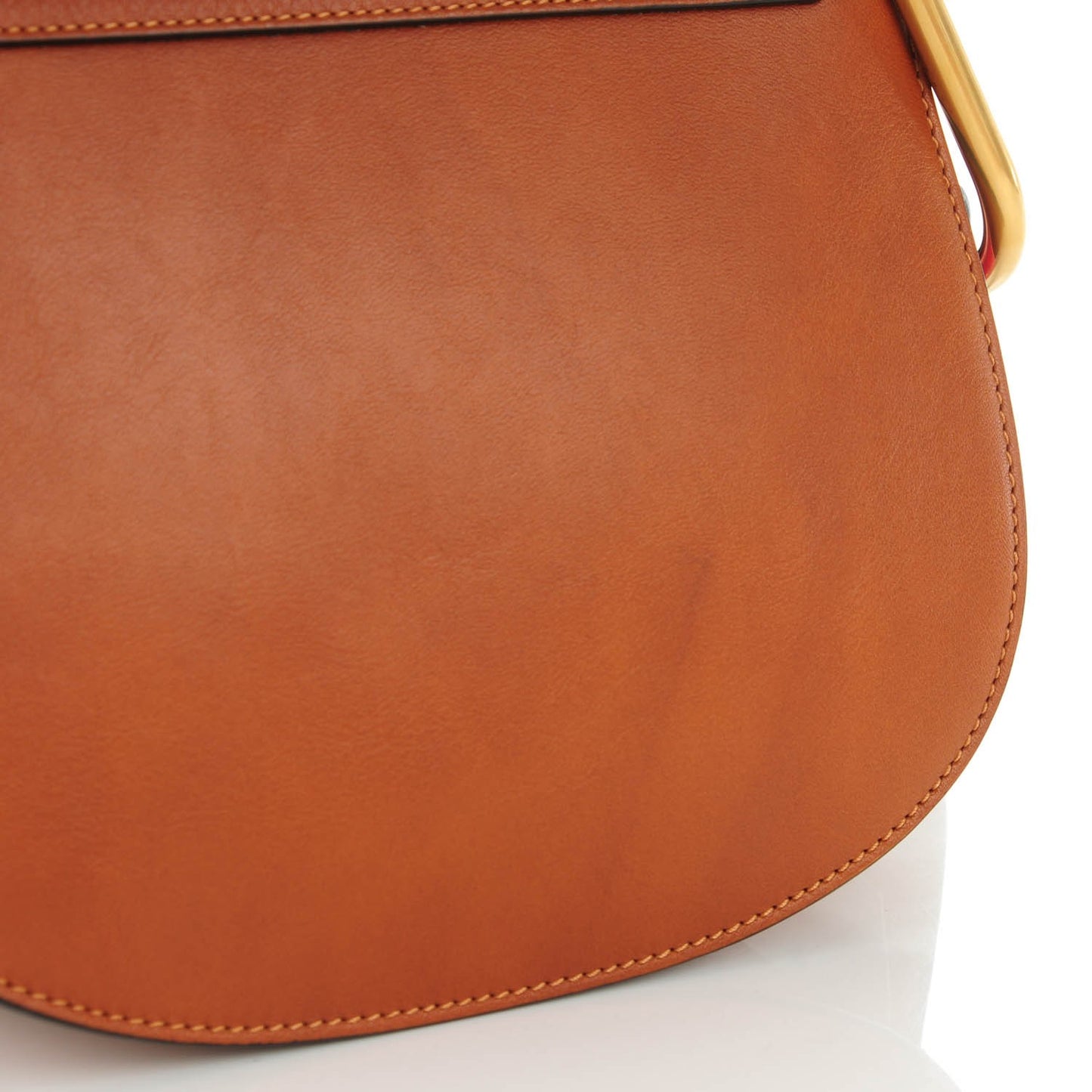 Calfskin Perforated Small Hudson Shoulder Bag Caramel