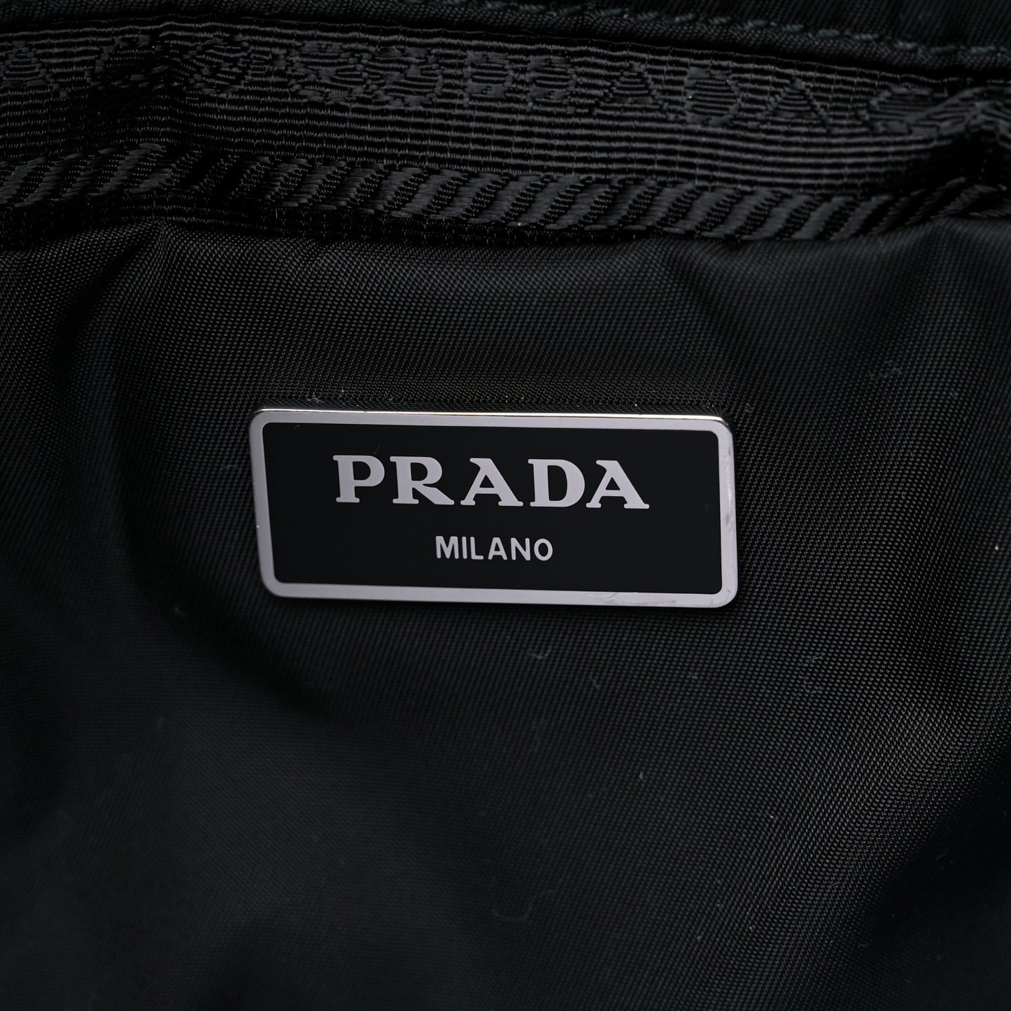 Re-Nylon Nappa Triangle Quilted Padded Small Double Handled Zip Tote Black