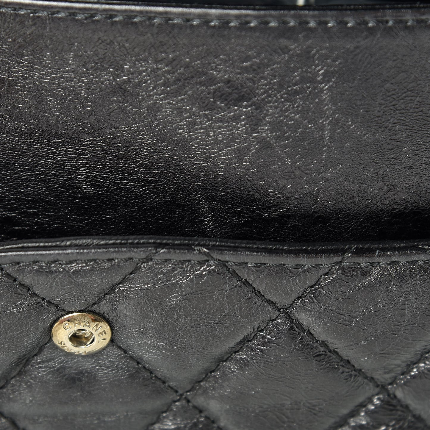 Metallic Aged Calfskin Quilted 2.55 Reissue 227 Flap So Black