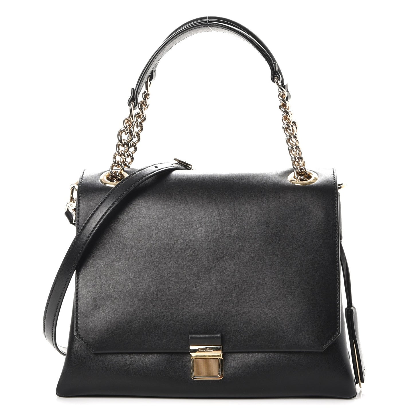 Soft Calfskin Top Handle Satchel Nero Black