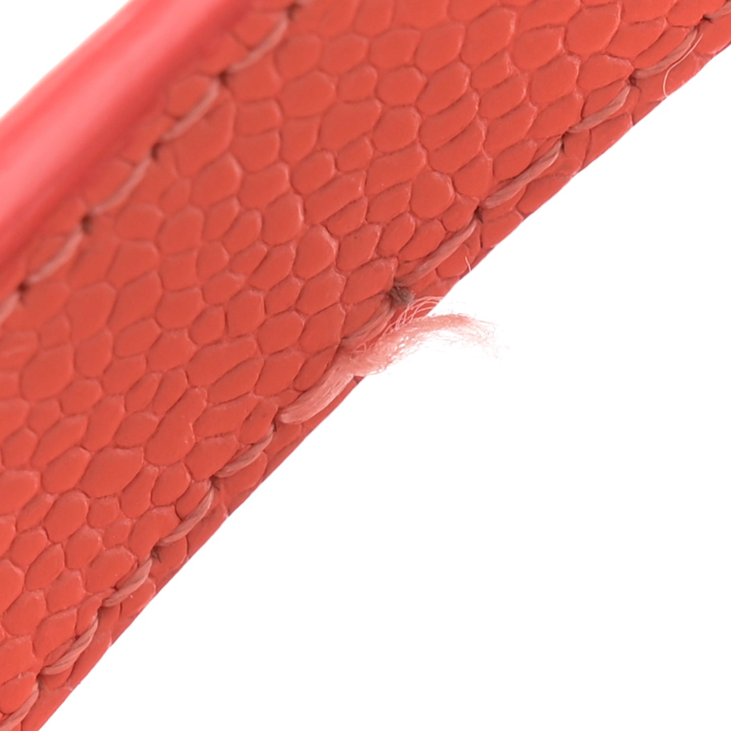 Perforated Grained Calfskin Small Shopping Tote Coral Beige