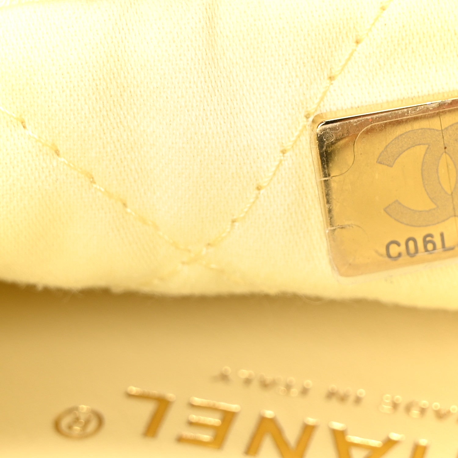 Chanel Shiny Calfskin Quilted Mini Chanel 22 Light Yellow 7 of 10