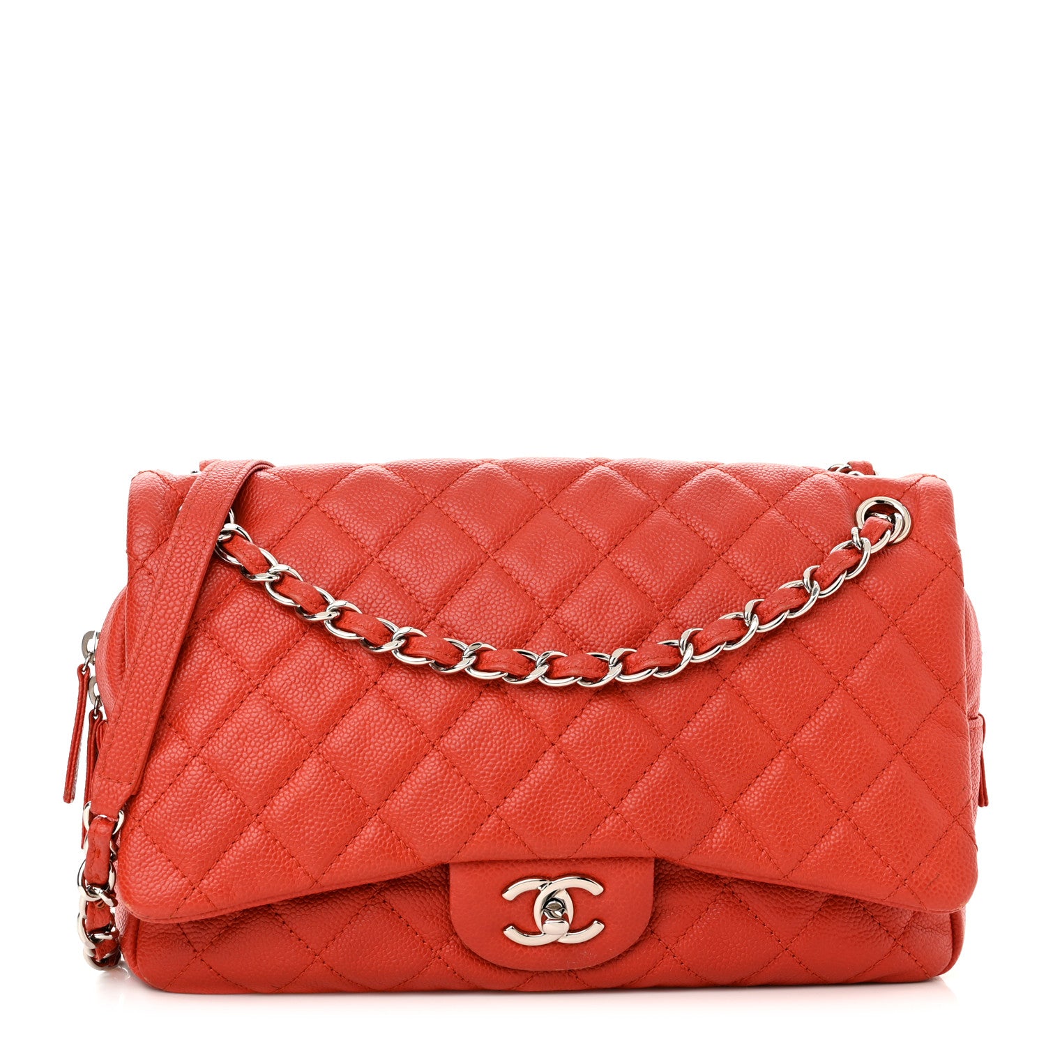 Chanel Caviar Quilted Jumbo Easy Flap Red 1 of 10