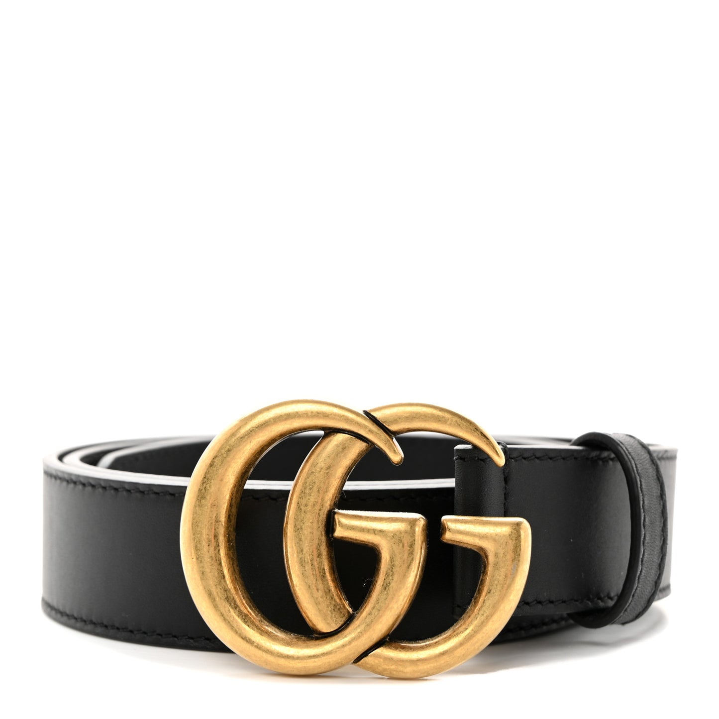 Moon Calfskin Double G 30mm Belt 80 32 Black
