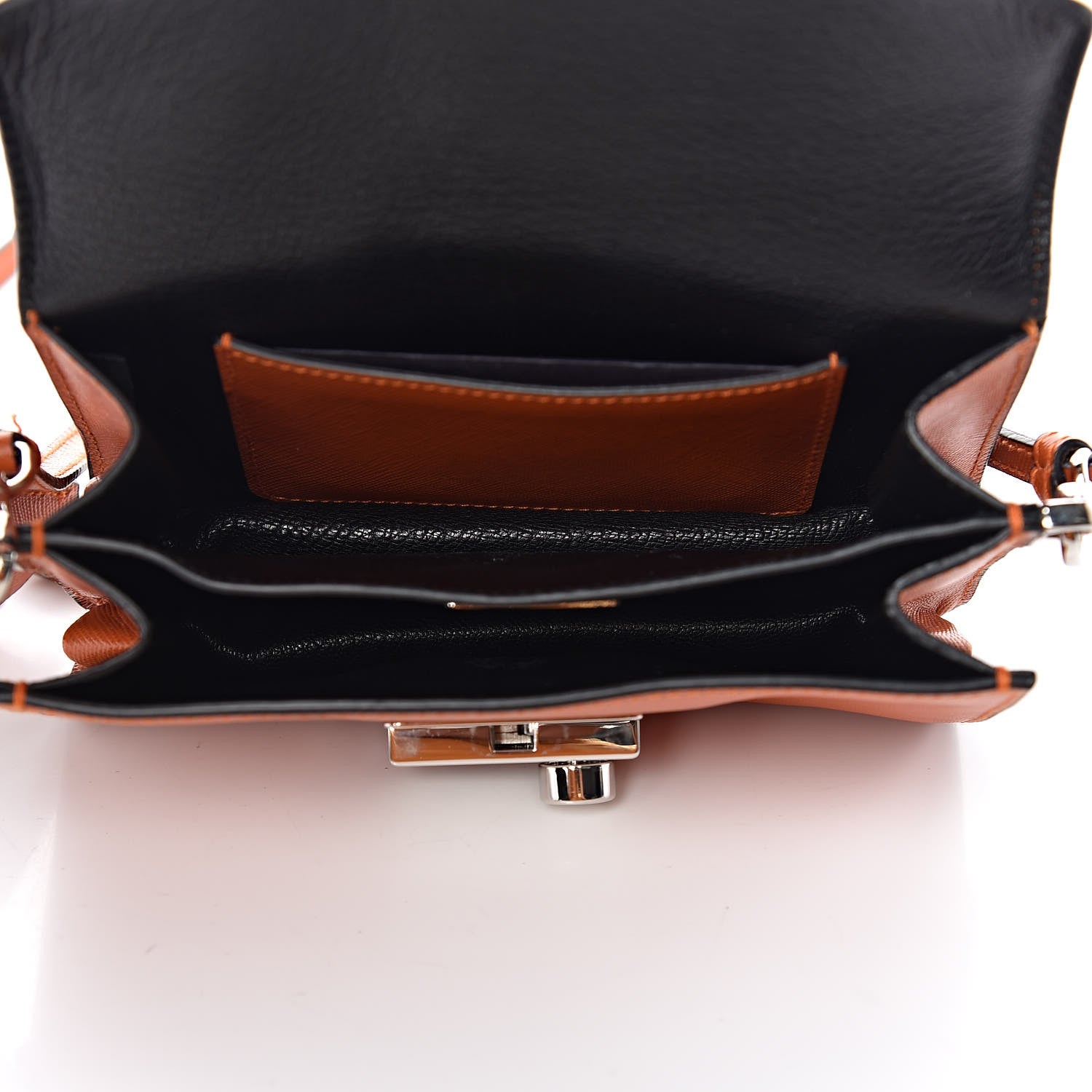 Prada Saffiano Lux Mini Sound Crossbody Bag Papaya 6 of 9
