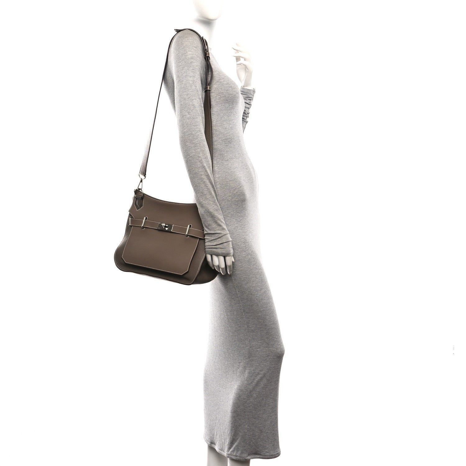 Hermes Taurillon Clemence Swift Jypsiere 31 Etoupe 2 of 10