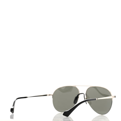 Gucci Aviator Sunglasses GG0742S Silver Black 4 of 8