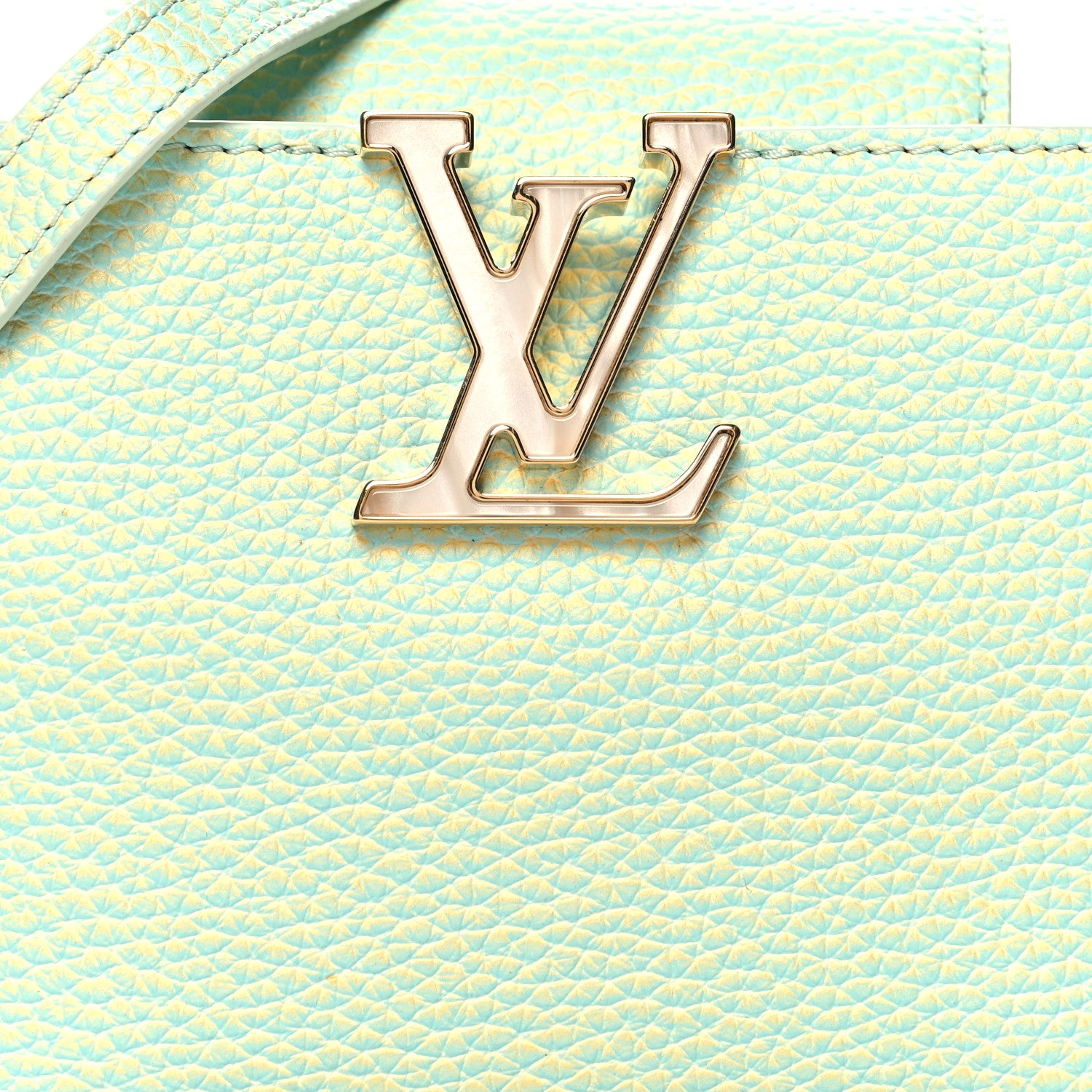 Louis Vuitton Taurillon Summer Stardust Mini Capucines Vert D'eau 7 of 9