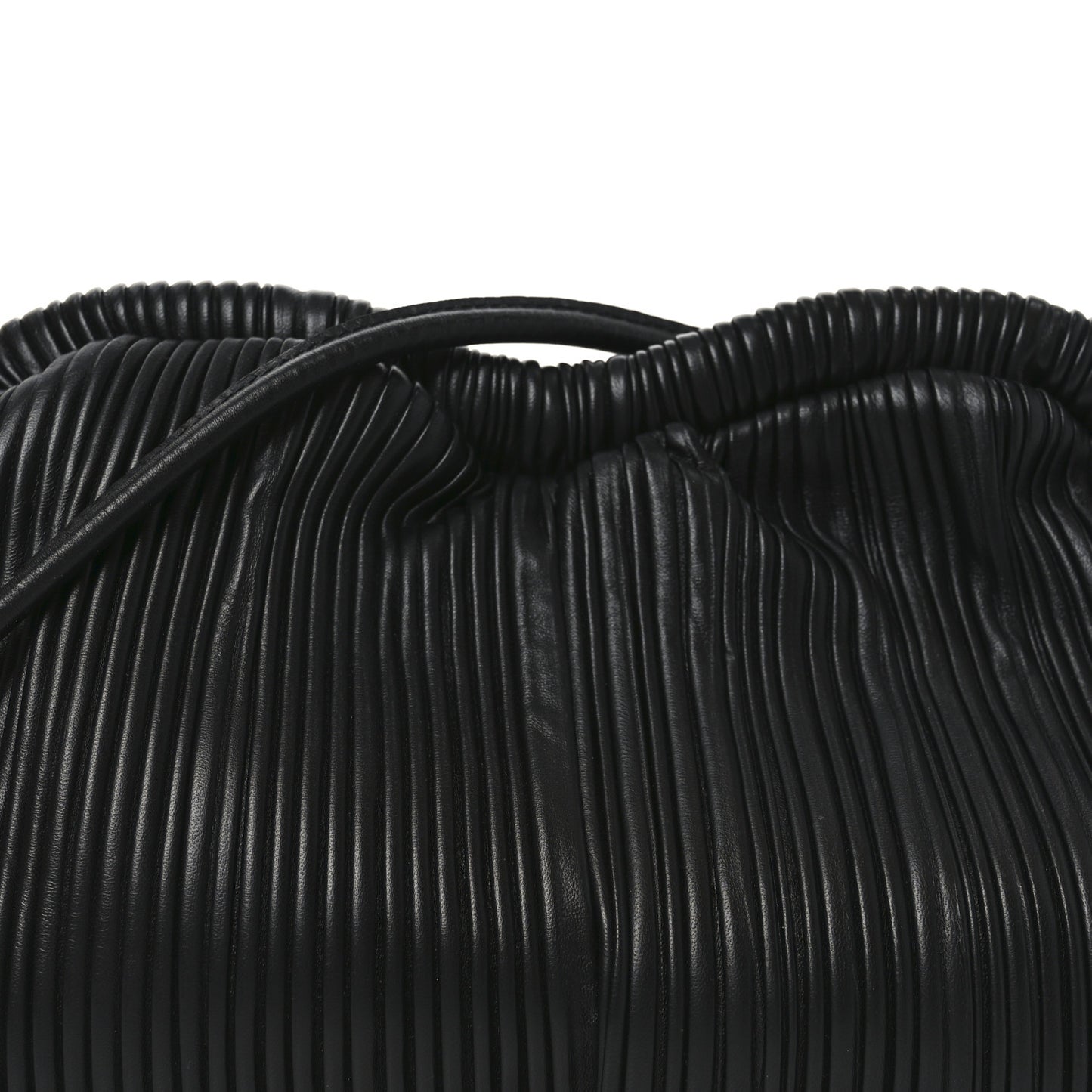 Lambskin Pleated Cloud Oversized Clutch Black