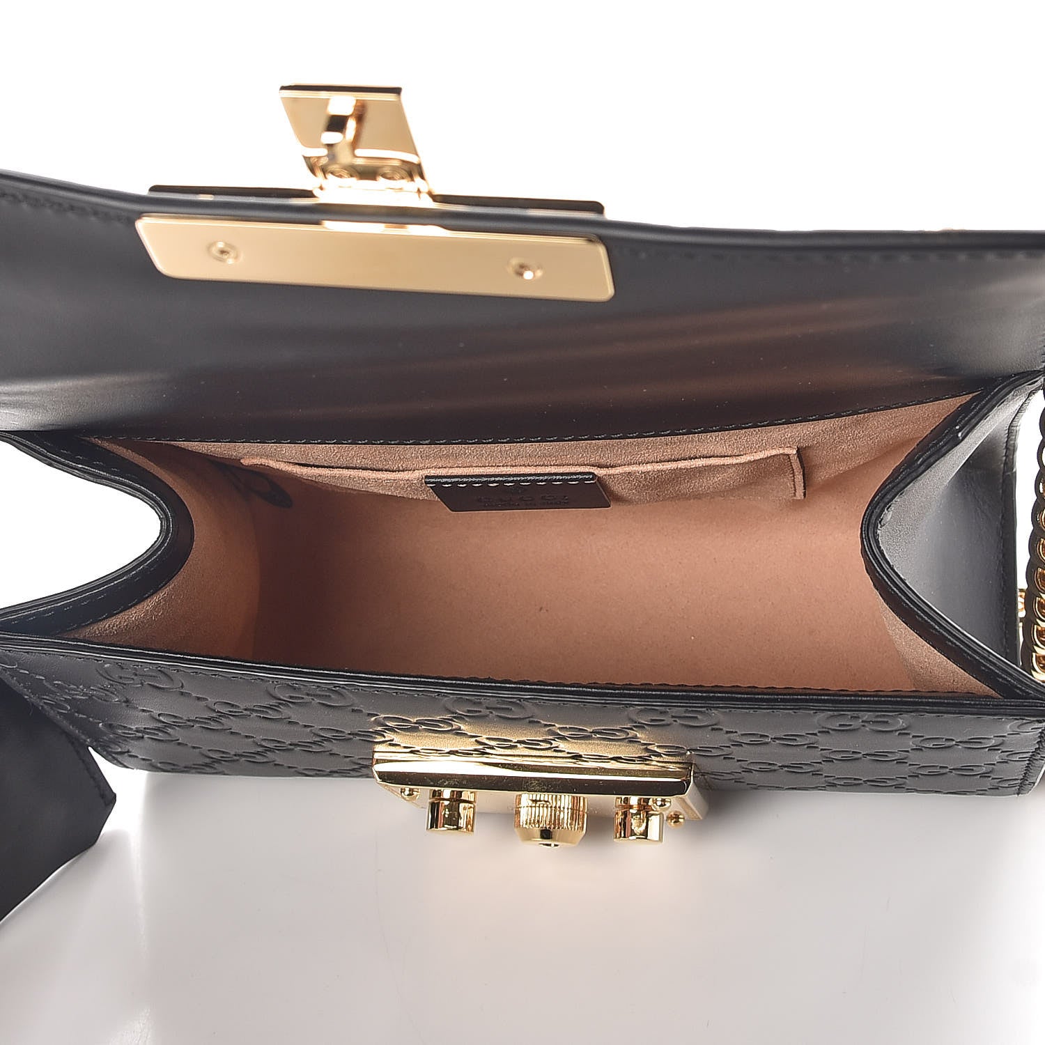 Gucci Guccissima Small Padlock Shoulder Bag Black 7 of 10