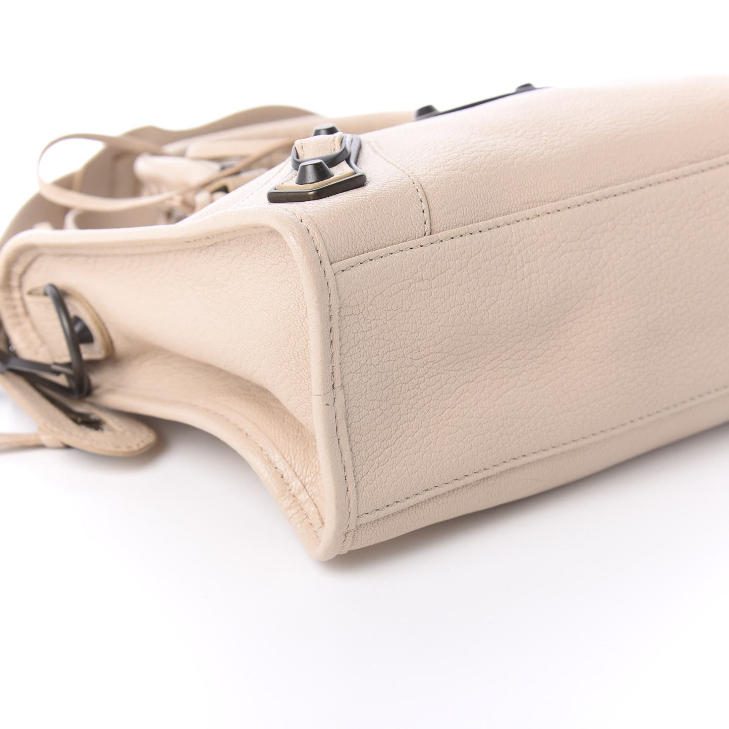 Chevre Classic Hardware Metallic Edge S City Beige Tapioca
