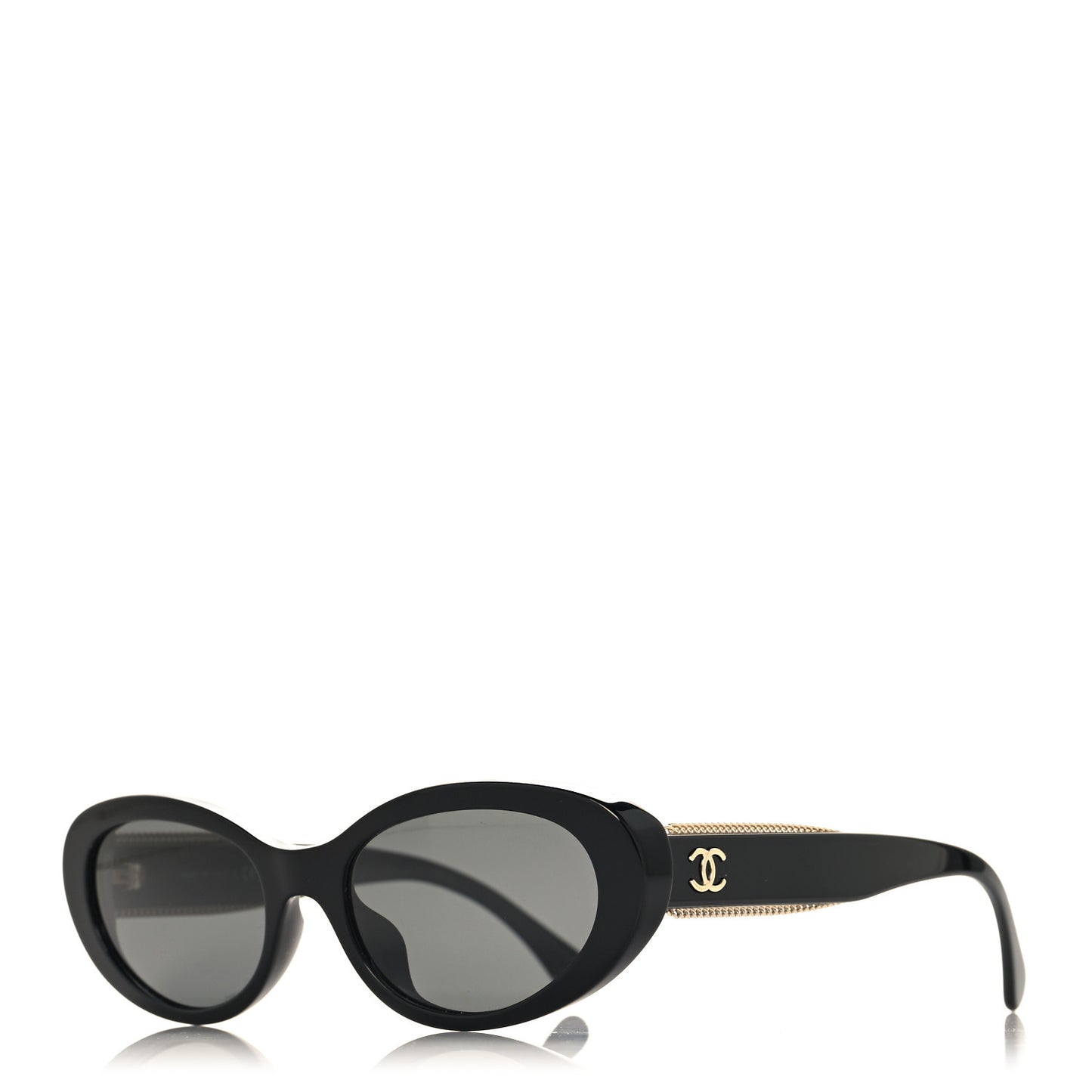 Acetate Oval Sunglasses 5515-A Black