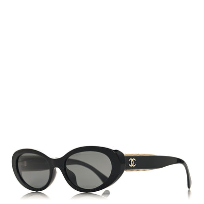 Chanel Acetate Oval Sunglasses 5515-A Black 1 of 7