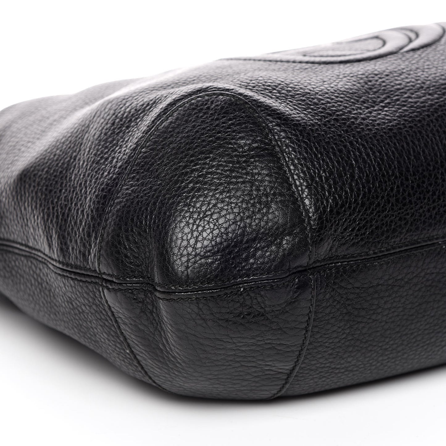 Pebbled Calfskin Medium Soho Chain Hobo Black
