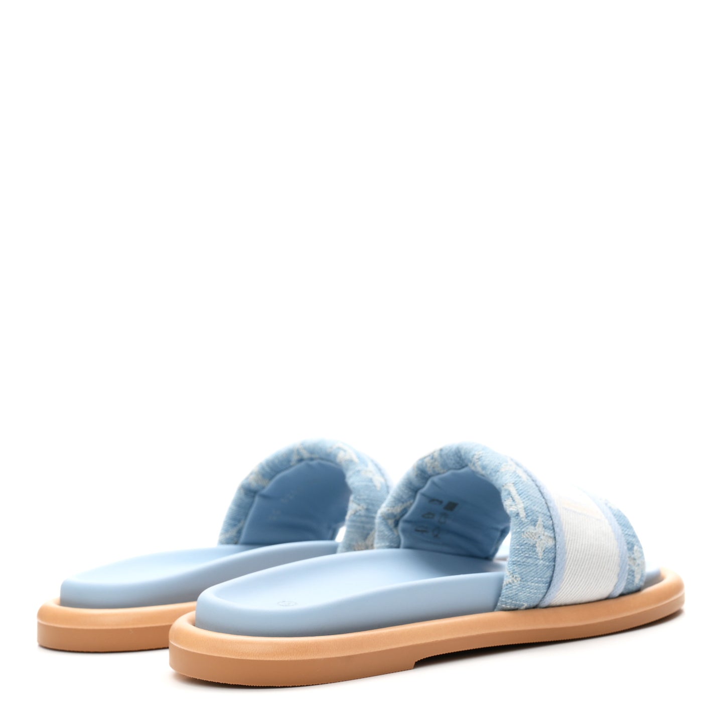 Monogram Denim LV Bliss Womens Comfort Mules 38 Turquoise